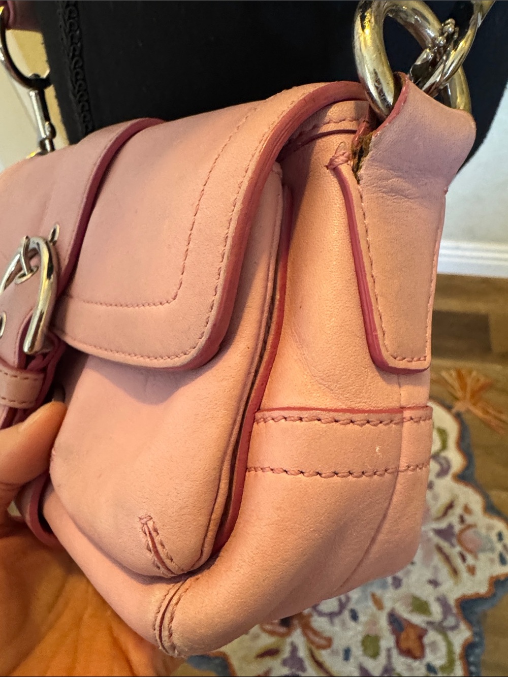 Coach y2k 3683 Soho leather crossbody bag baby pink RARE 💕 - Picture 7 of 16